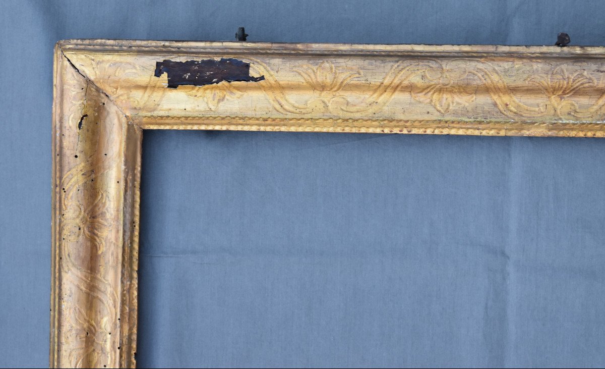 Large Old Frame In Carved / Gilded Wood 17/18th Time-photo-2