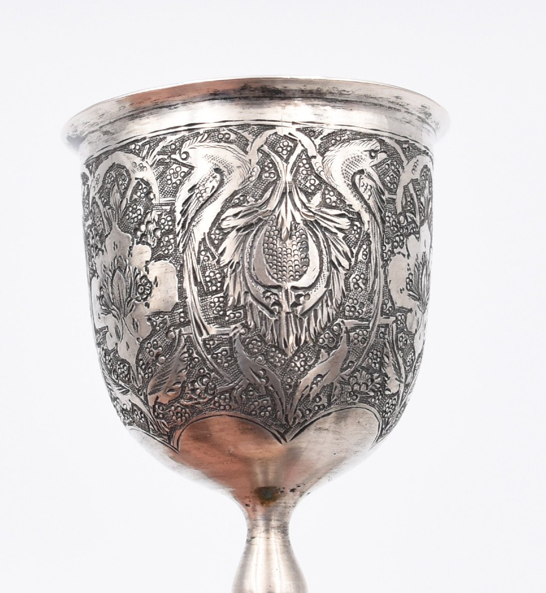 Series Of 6 Persian Qajar Islamic Sterling Silver Goblets-photo-2