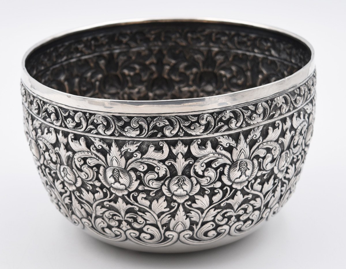 Large Bowl Cup In Sterling Silver South East Asia-photo-1