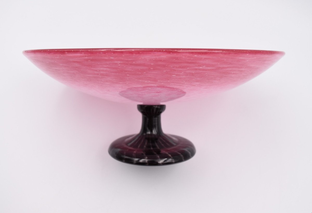 Schneider Le Verre Français: Cup On Piedouche In Pink And Plum Marmoreal Glass-photo-4