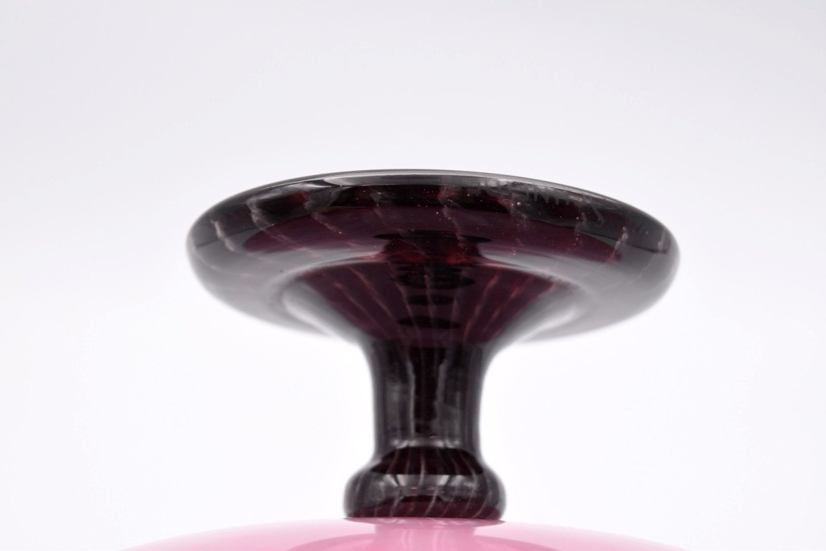 Schneider Le Verre Français: Cup On Piedouche In Pink And Plum Marmoreal Glass-photo-5