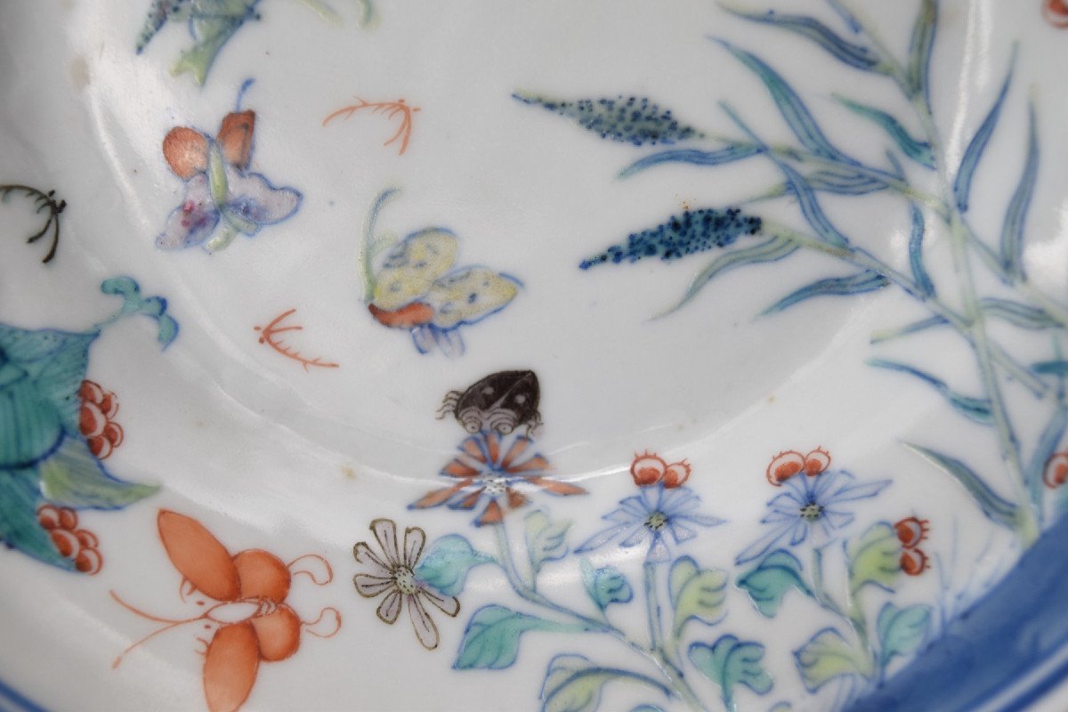 Paire De Coupelles En Porcelaine De Chine Marque Yongzheng émaux Doucaï-photo-7