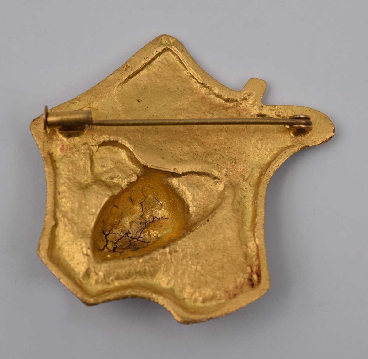 Line Vautrin Brooch In Gilt Bronze: France And These Wine Regions-photo-3