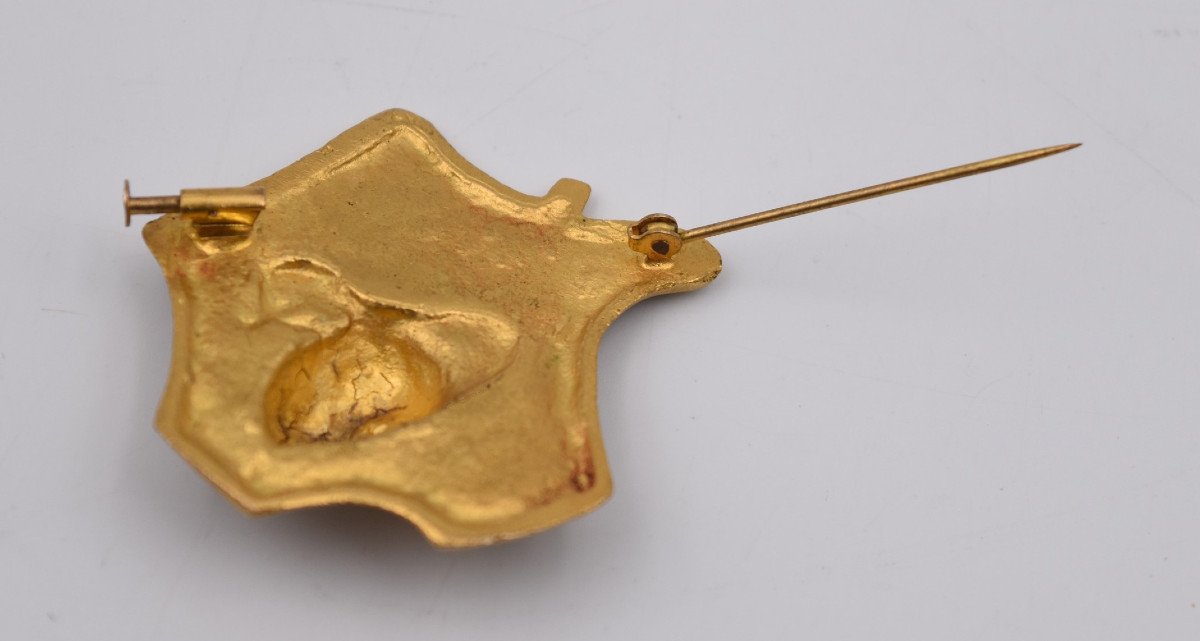 Broche Line Vautrin en Bronze Doré : La France et ses Régions Viticoles -photo-7