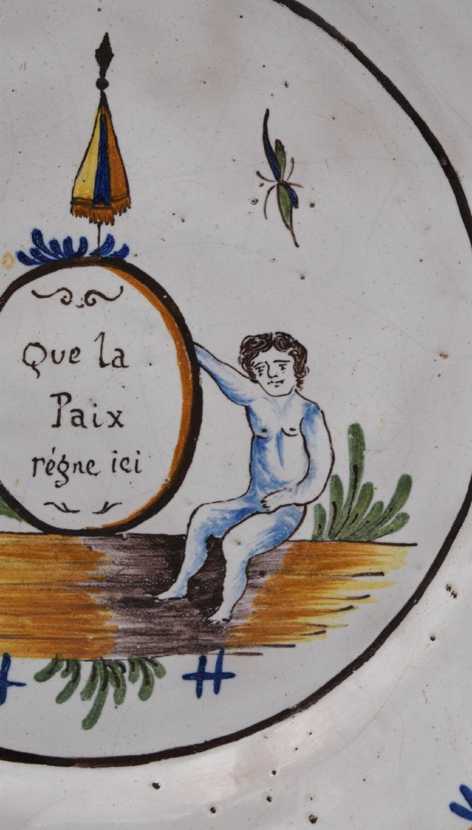 Plate With Revolutionary Decor In Earthenware From Nevers May Peace Reign Here-photo-4