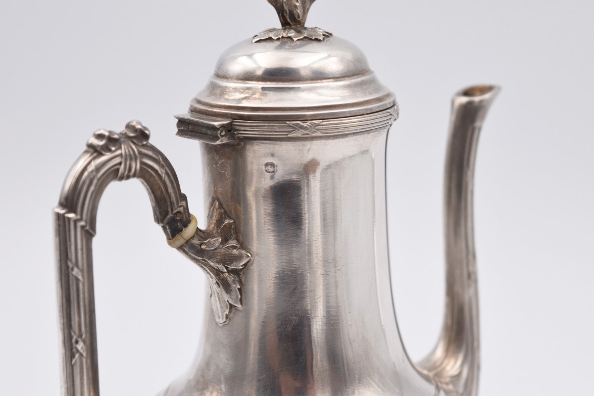 Teapot Jug In Sterling Silver Minerva Louis XVI Style-photo-1