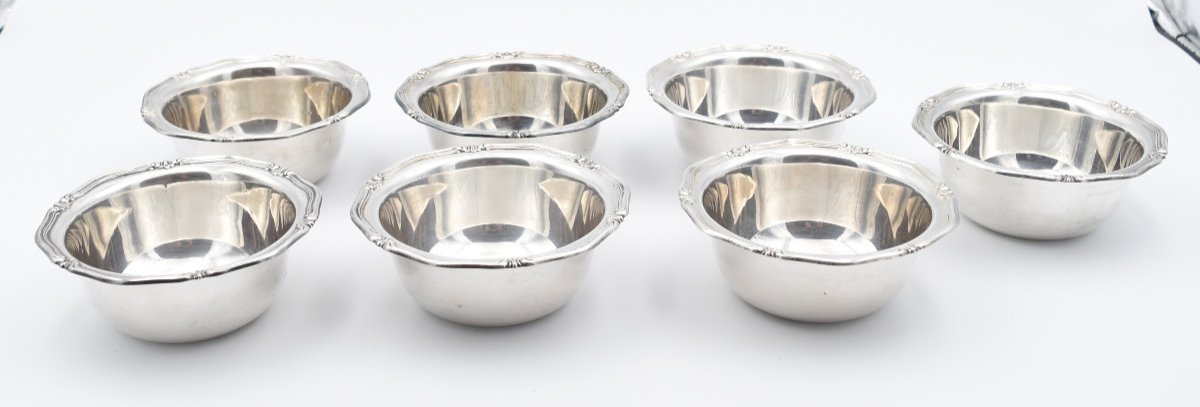 7 Cups In Sterling Silver 830 Shell Decor -photo-2