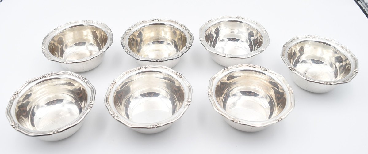 7 Cups In Sterling Silver 830 Shell Decor -photo-3