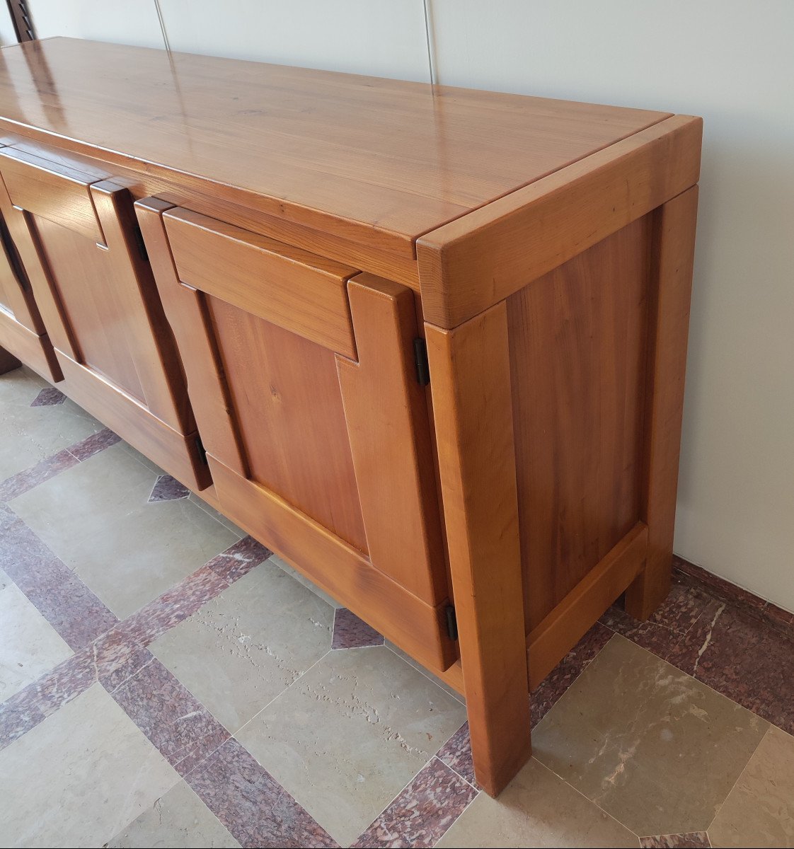 Maison Regain, Elm Sideboard Circa 1960-photo-3