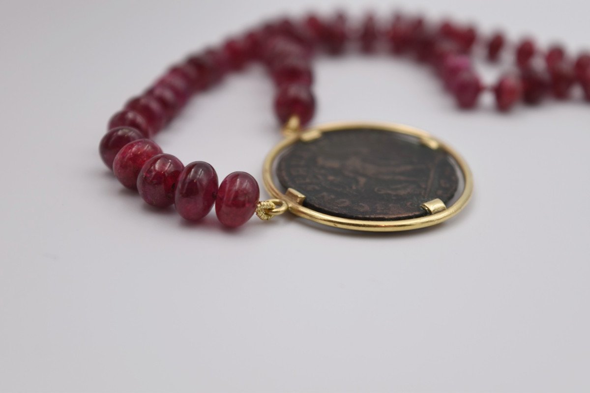 Follis De Licinius Ruby And Diamond 18k Gold Necklace-photo-7