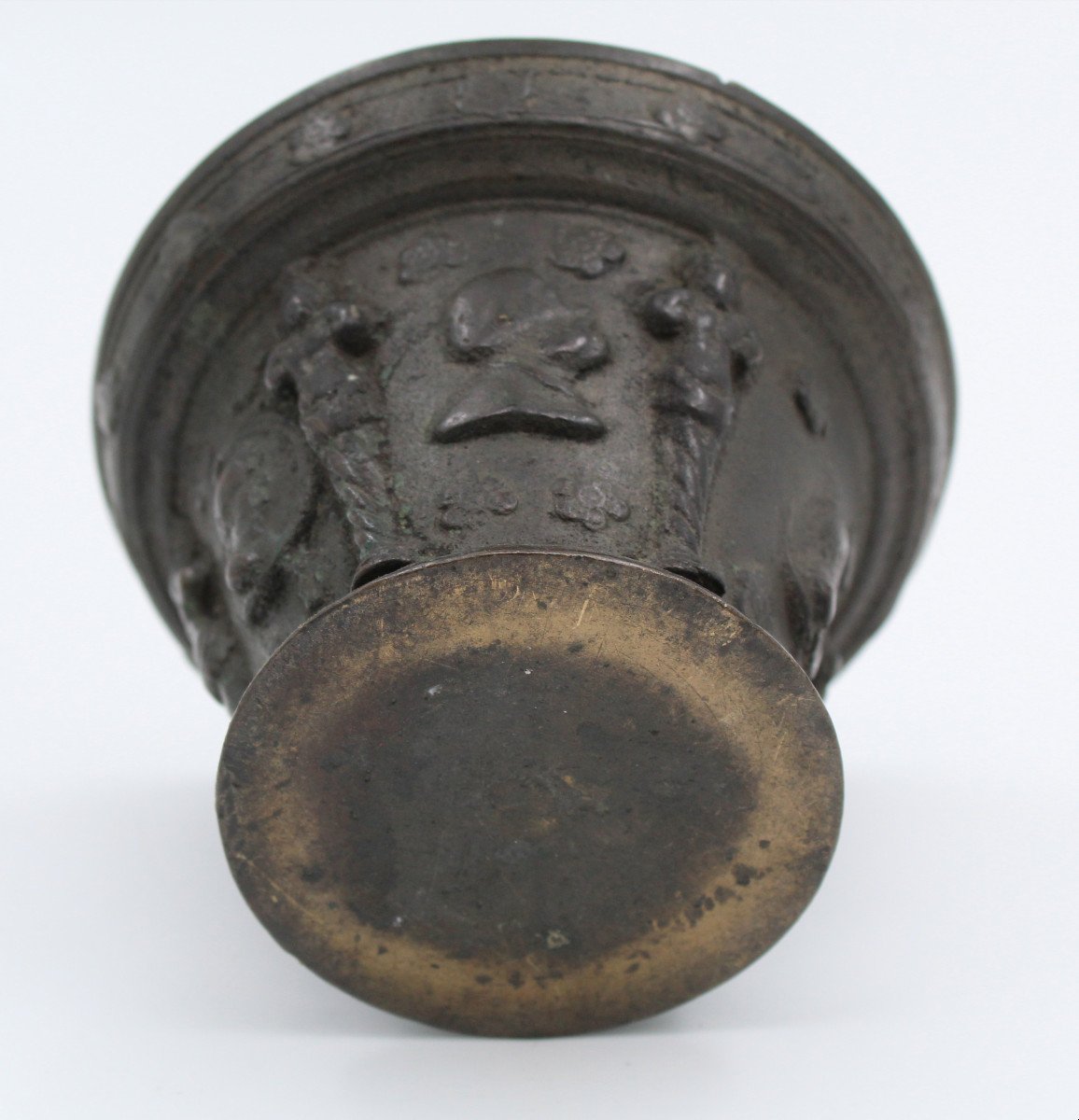 Bronze Mortar From Puy-en-velay, France, Early 17th Century, Decorated With Medallions-photo-3