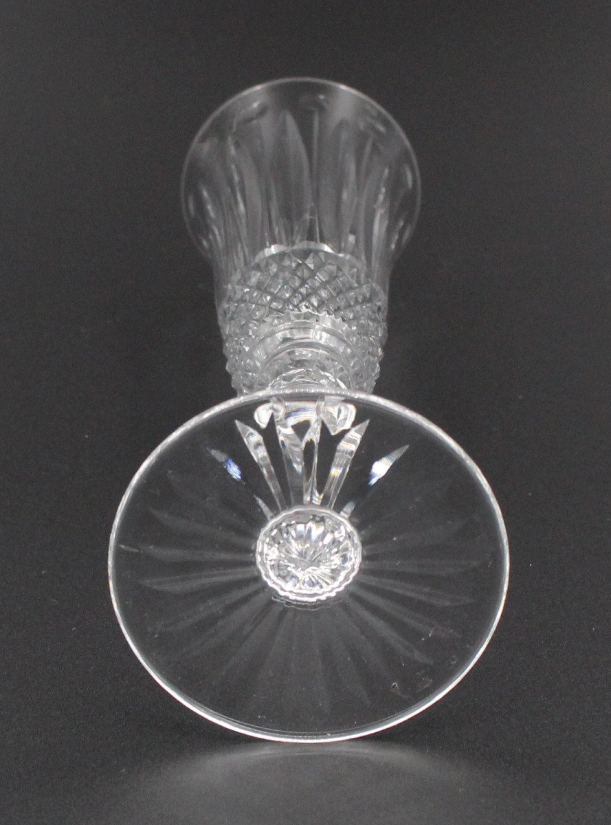 6 Saint Louis Crystal Champagne Flutes Tommy Model H = 20.5 Cm-photo-3