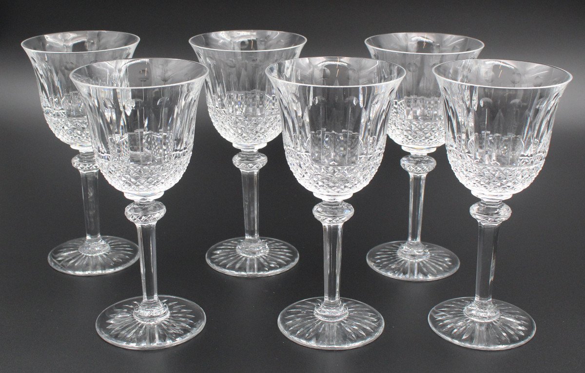 6 Verres A Eau En Cristal De Saint Louis Modele Tommy H = 18 Cm-photo-3