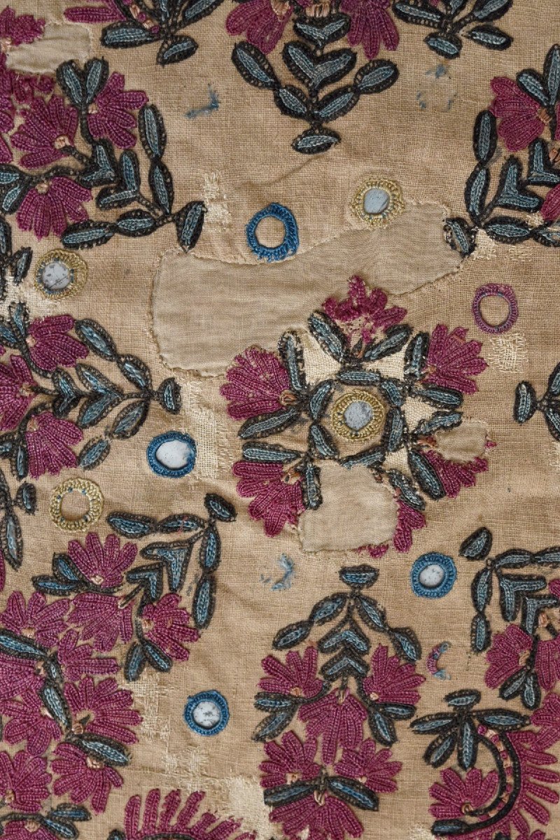 Document: Old Afghan Silk Embroidery Hanging Afghanistan Or India Gujarat-photo-5