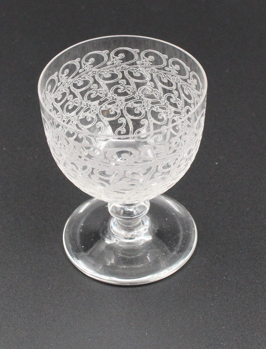 6 Verres En Cristal De Baccarat Modele Rohan H = 7.5 Cm-photo-4