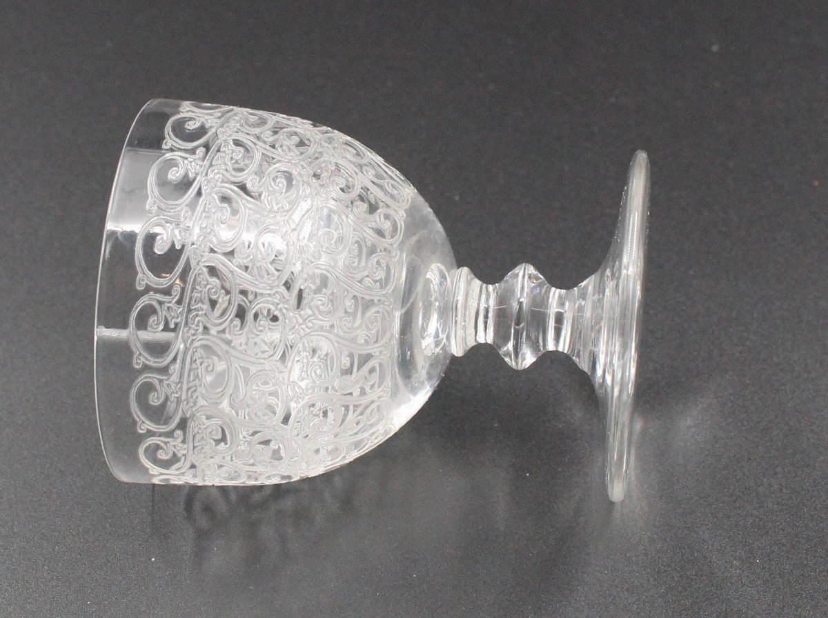 6 Verres En Cristal De Baccarat Modele Rohan H = 7.5 Cm-photo-1