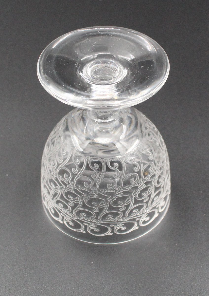 6 Verres En Cristal De Baccarat Modele Rohan H = 7.5 Cm-photo-2