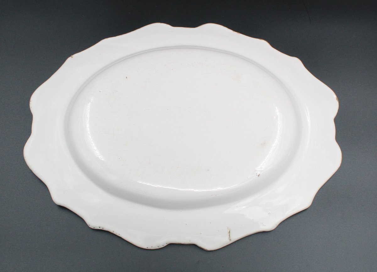 Large White Dish In Moustiers Earthenware, 18th Century, L= 37 Cm-photo-1