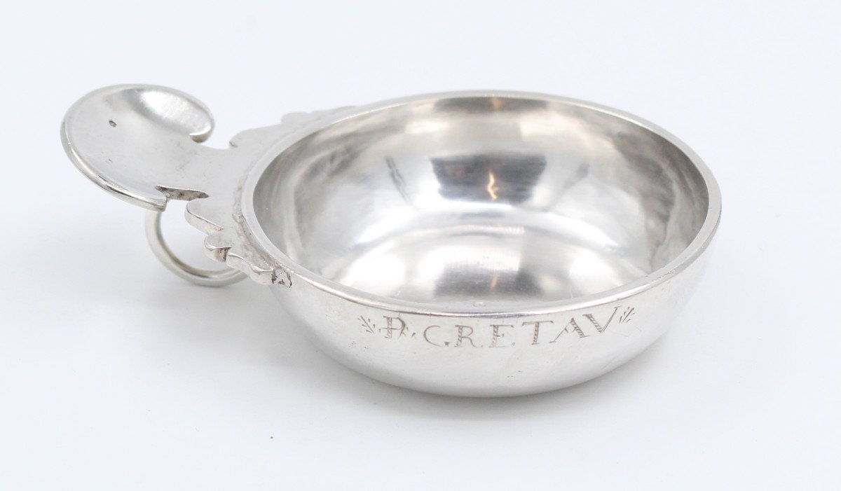 Taste Vin In Solid Silver 18th Century With Name