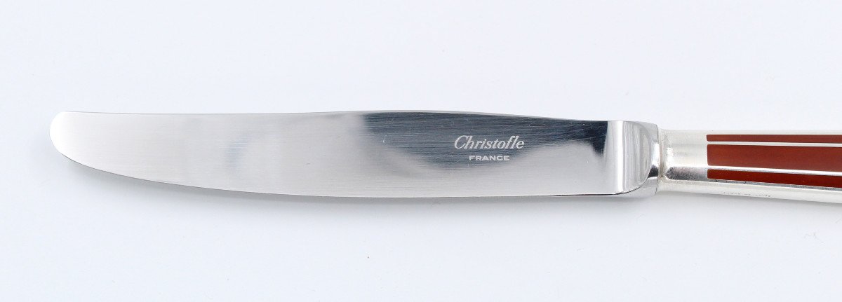 Christofle Talisman Chinese Lacquer Table Knife 24.5 Cm-photo-4