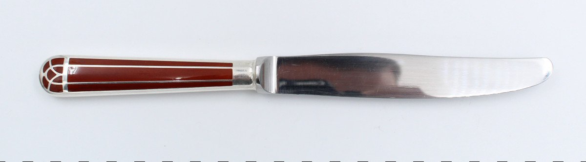 Christofle Talisman Chinese Lacquer Table Knife 24.5 Cm-photo-6