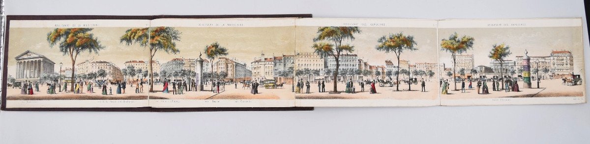 Panorama The Boulevards Of Paris Around 1855 Paul Lancel Printer Lemercier-photo-2