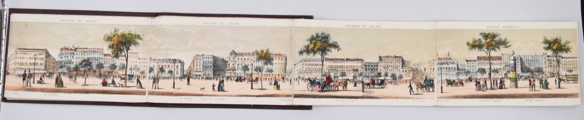 Panorama The Boulevards Of Paris Around 1855 Paul Lancel Printer Lemercier-photo-3