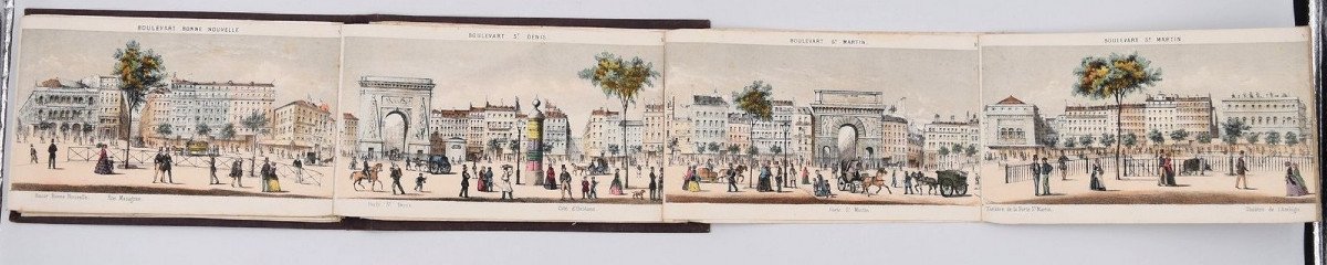 Panorama The Boulevards Of Paris Around 1855 Paul Lancel Printer Lemercier-photo-5