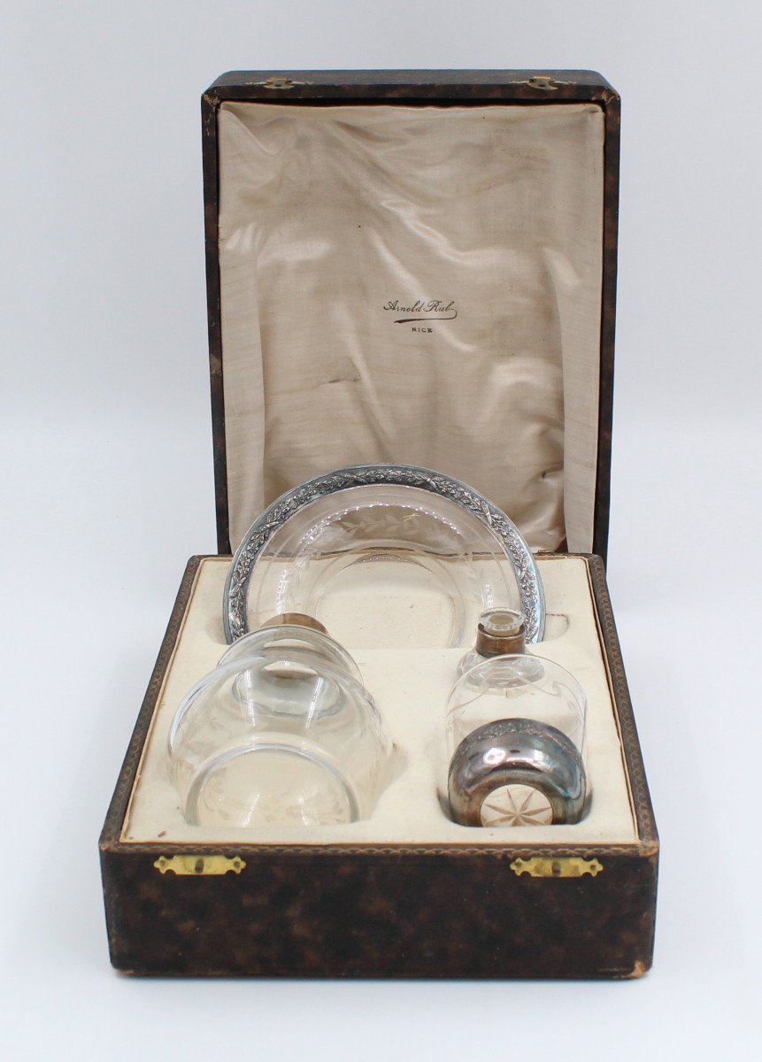 19th Century Solid Silver And Engraved Crystal Night Service-photo-2