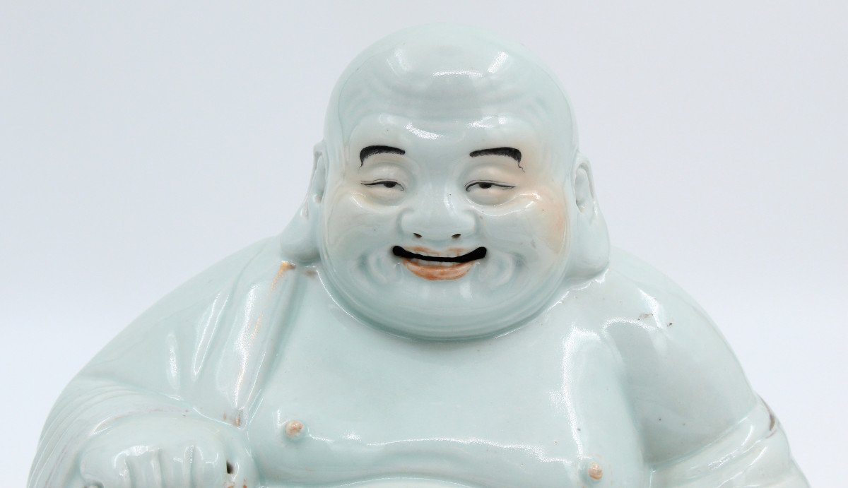 Grand Bouddha En Porcelaine Chine H= 25.5 Cm-photo-2