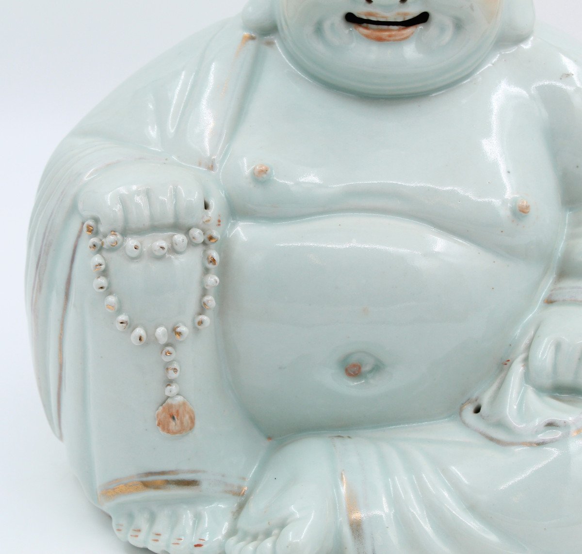 Grand Bouddha En Porcelaine Chine H= 25.5 Cm-photo-3