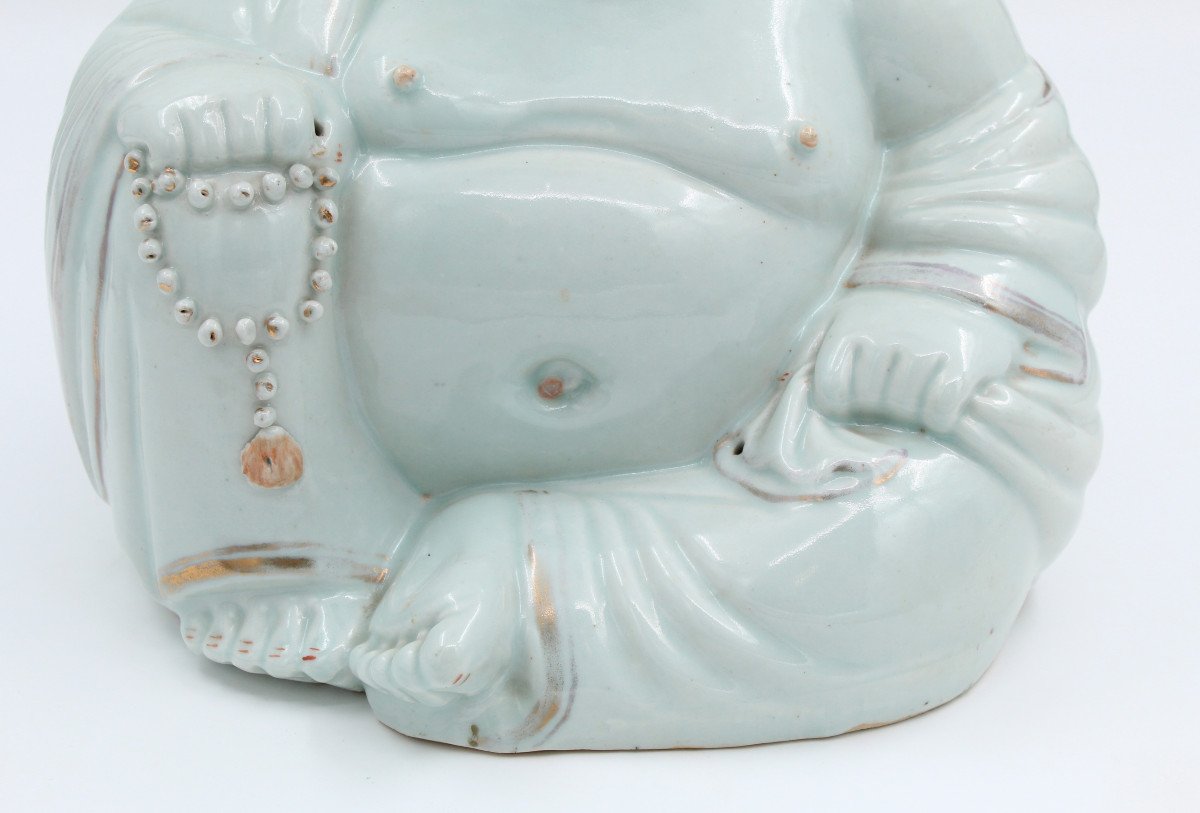 Grand Bouddha En Porcelaine Chine H= 25.5 Cm-photo-4