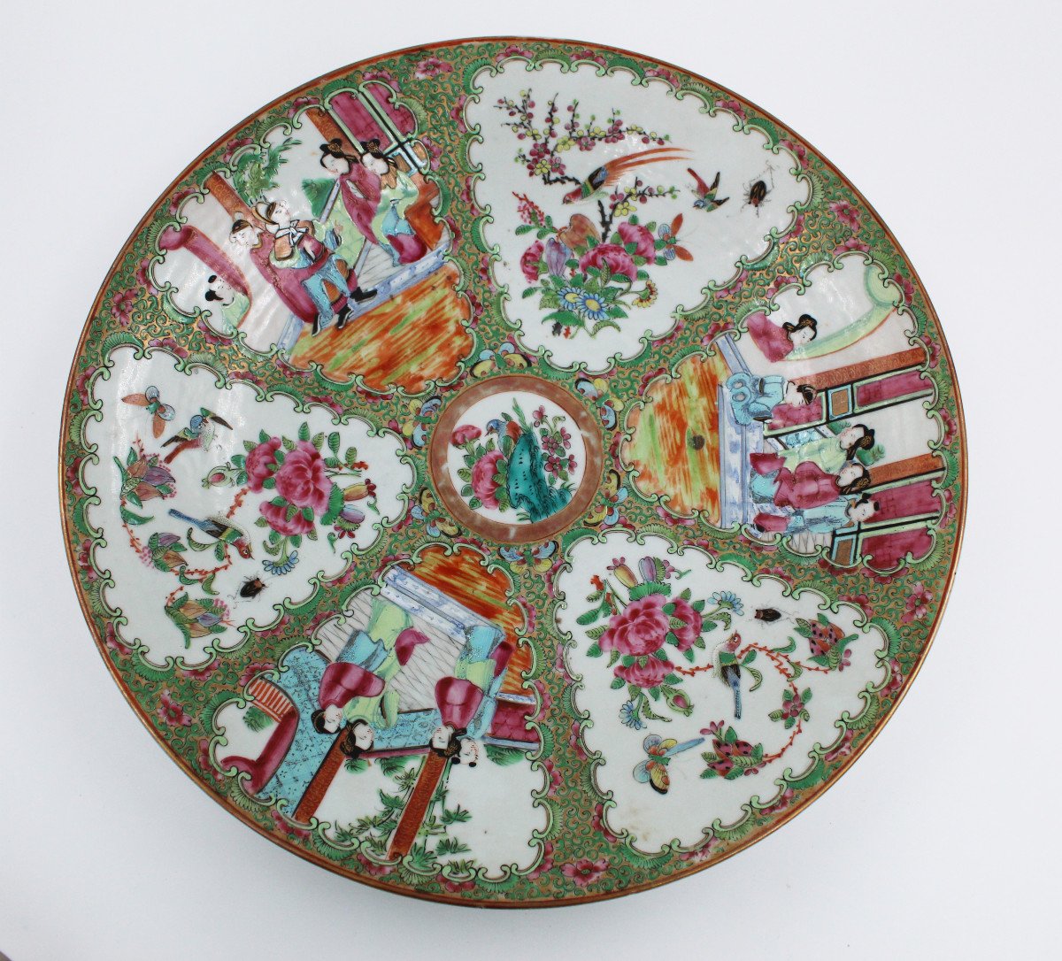 China Large Canton Porcelain Dish 34 Cm 