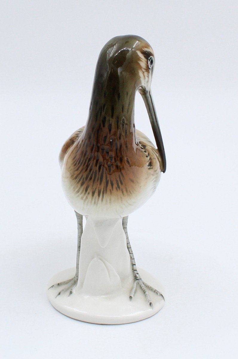 Karl Ens Bird In Porcelain Enameled Saxe Becasse H = 21.5 Cm-photo-2