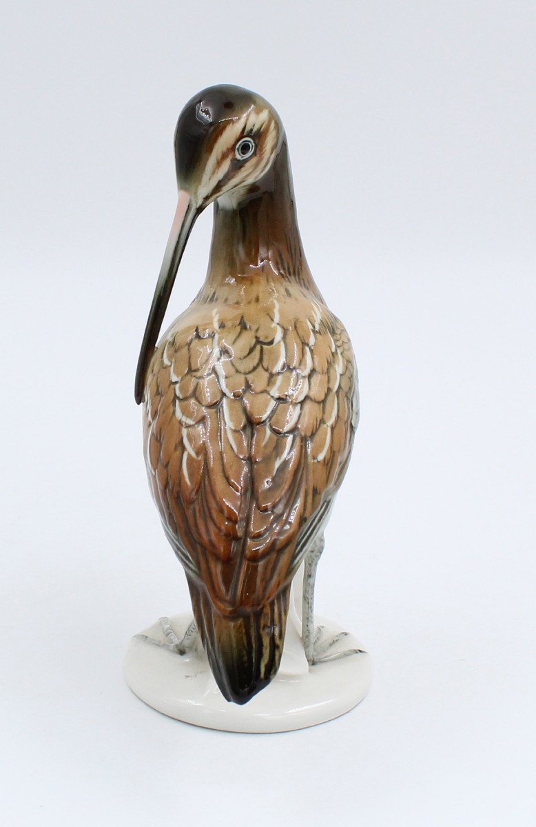 Karl Ens Bird In Porcelain Enameled Saxe Becasse H = 21.5 Cm-photo-4