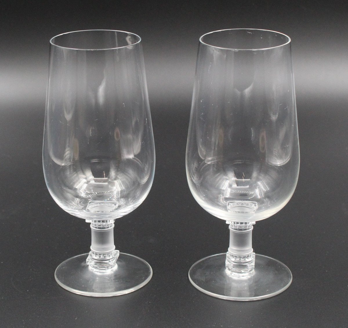 Set Of 2 Lalique Crystal Tasting Glasses Murat Model H= 16.2 Cm