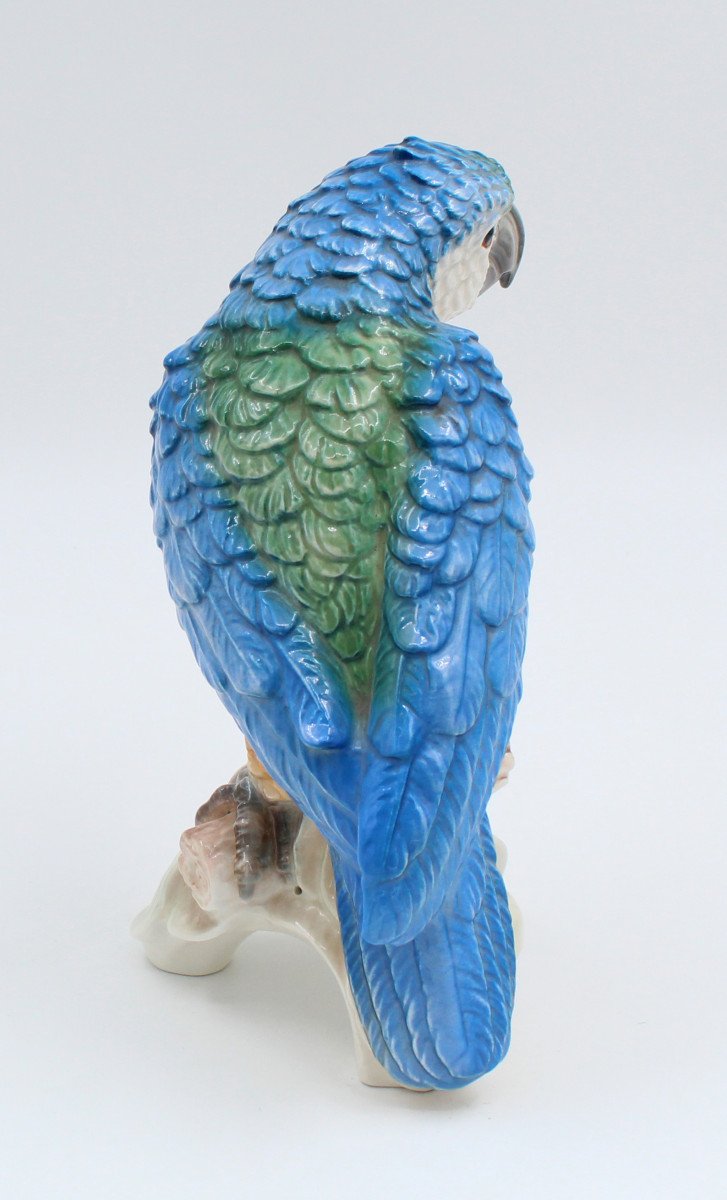 Goebel Oiseau Perroquet En Porcelaine émaillé H = 22.5 Cm-photo-3