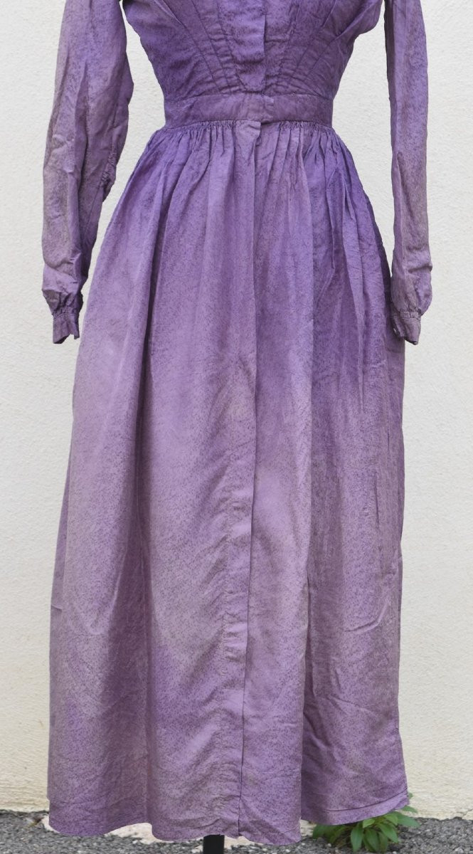 Antique Silk Dress France Provence Vaucluse Circa 1860-photo-1