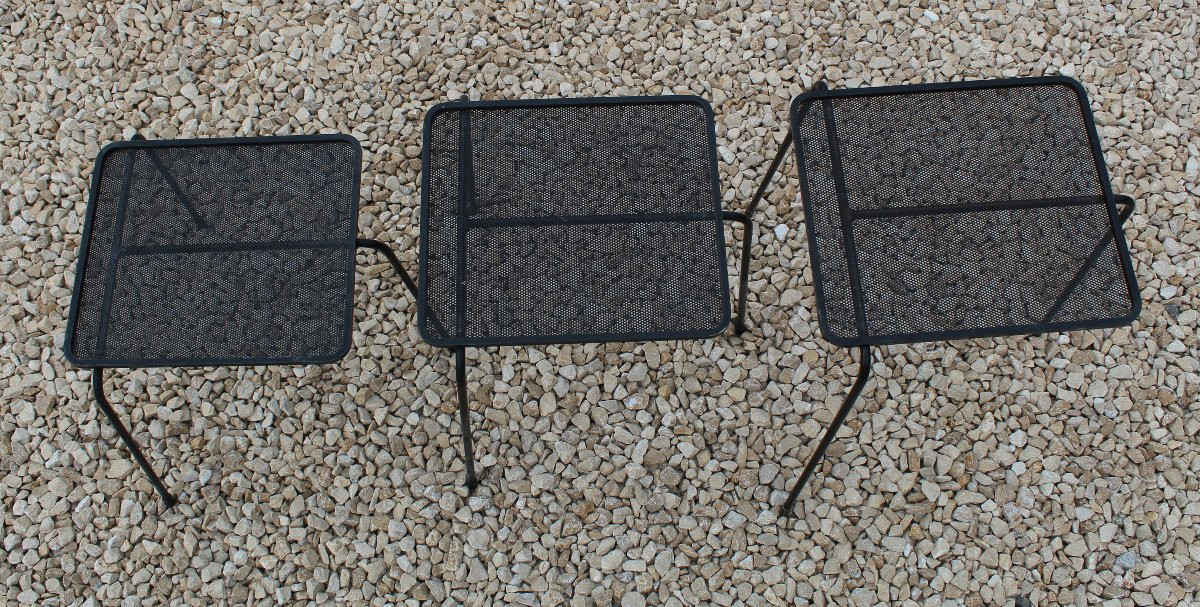 3 Soumba Nesting Tables By Mathieu Matégot Circa 1953-photo-3