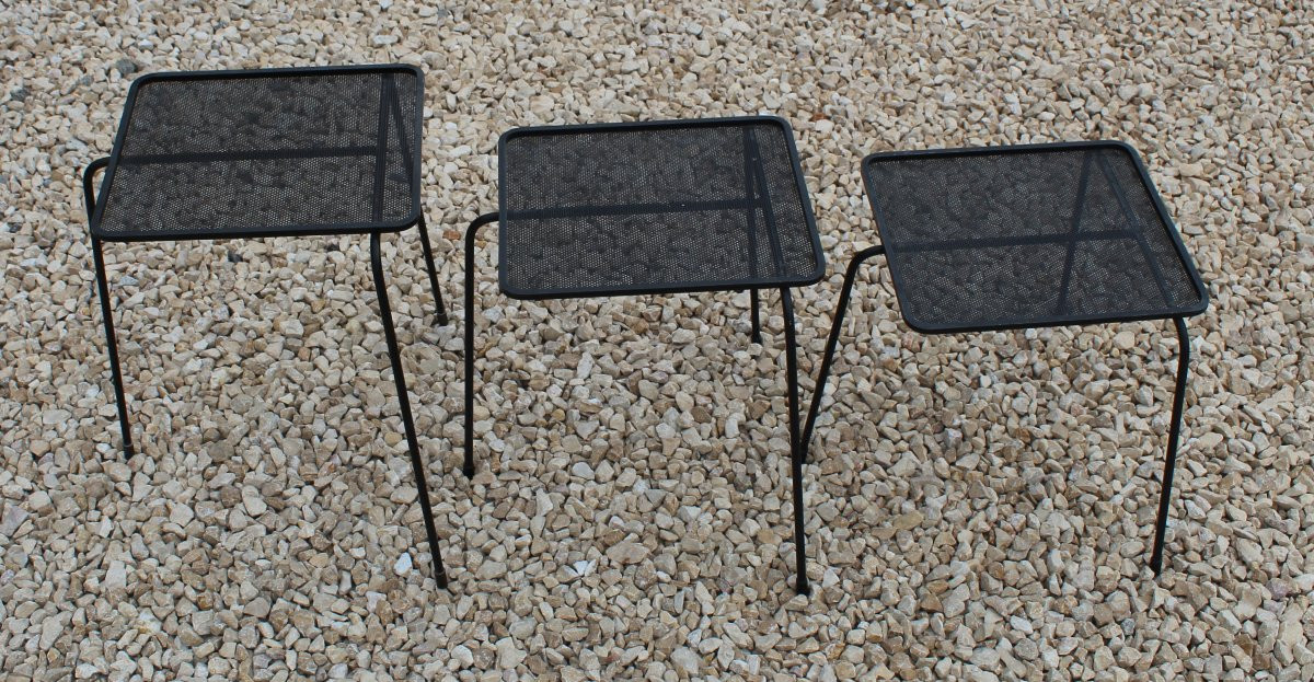 3 Soumba Nesting Tables By Mathieu Matégot Circa 1953-photo-5