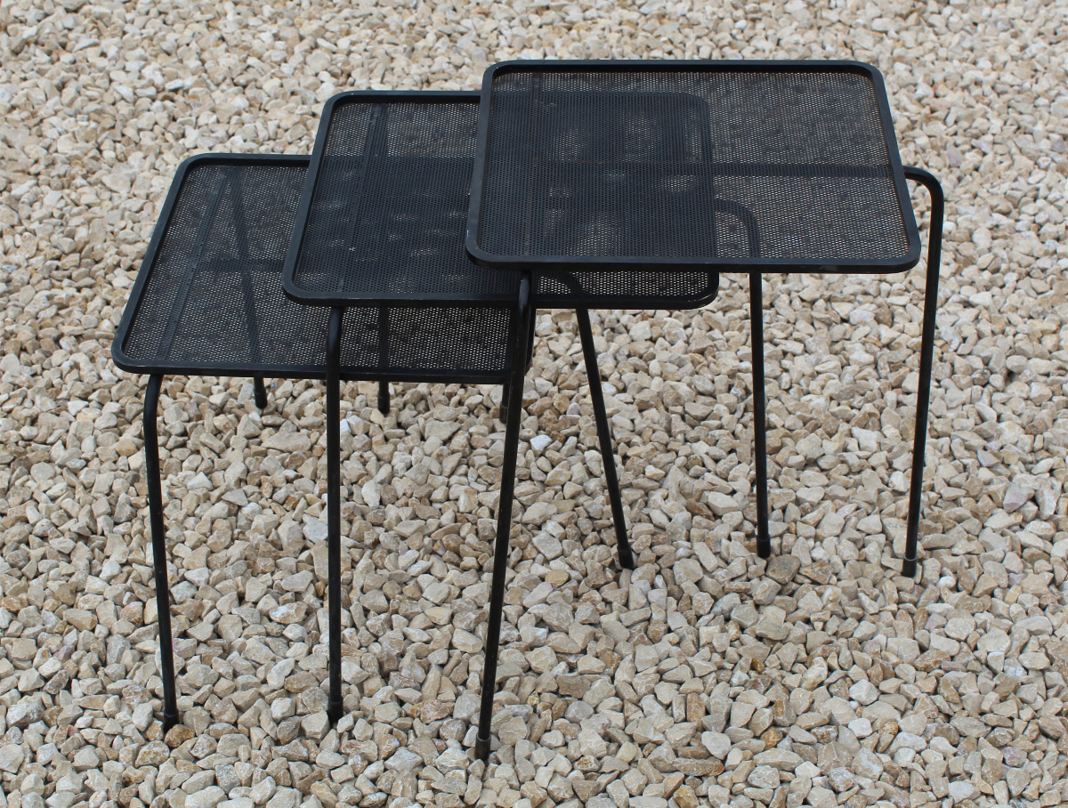 3 Soumba Nesting Tables By Mathieu Matégot Circa 1953