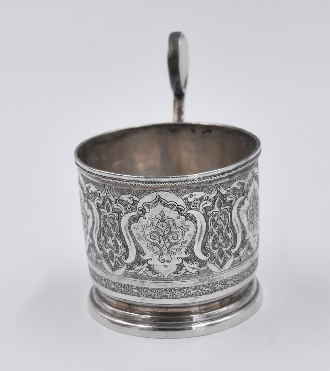 Glass Holder For Tea In Sterling Silver Islamic Iran Persia Early XXth Middle East-photo-3