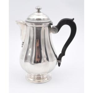 Cardeilhac Chocolatiere En Argent Massif Minerve ( Silver Pot ) Decor Gaudrons