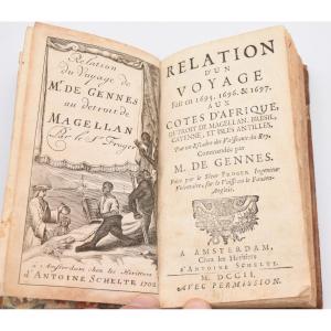 Rare Livre 1702 Relation d'Un Voyage Fait Froger Par M. De Gennes Amsterdam