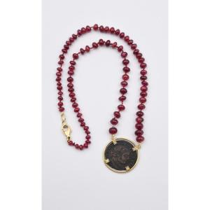 Follis De Licinius Ruby And Diamond 18k Gold Necklace