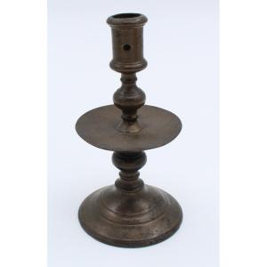 Bougeoir En Bronze 16/17 ème Haute époque Candlestick