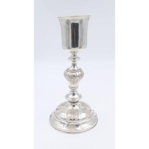 Chalice In Solid Silver And Vermeil 19th Century With Its Case