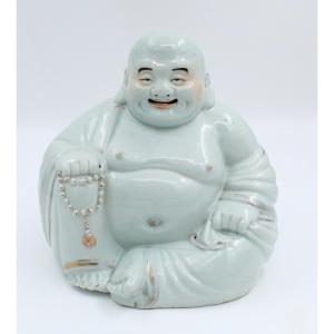 Large Porcelain Buddha China H= 25.5 Cm