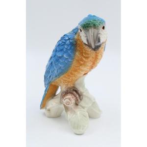 Goebel Oiseau Perroquet En Porcelaine émaillé H = 22.5 Cm