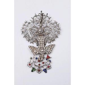 Pendentif Saint Esprit normand Argent et pierre du Rhin Paris 1809 1819 19ème siècle Normandie